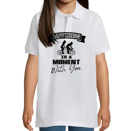 Tandem Fahrrad Happiness Spruch Radfahrer Polo Kinder Perfect