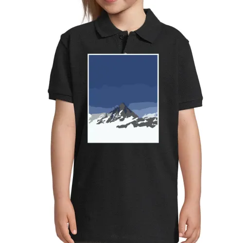 verschneiter Berggipfel Kinder Polo verschneiter Berggipfel Polo