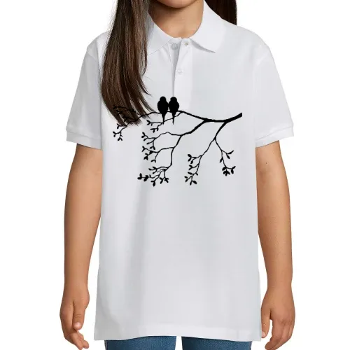 Vogelpaar auf dünnem Ast Polo Kinder Perfect