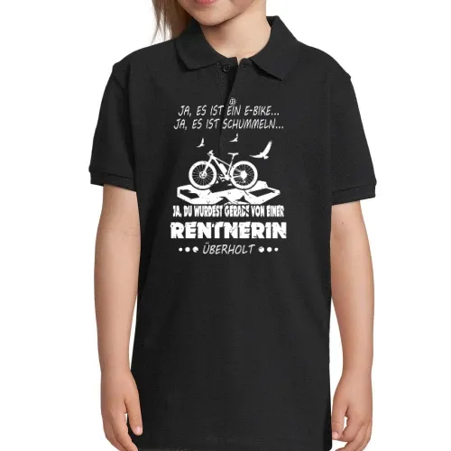 Von Ebike Rentnerin überholt Fahrrad Rente Spruch Kinder Polo