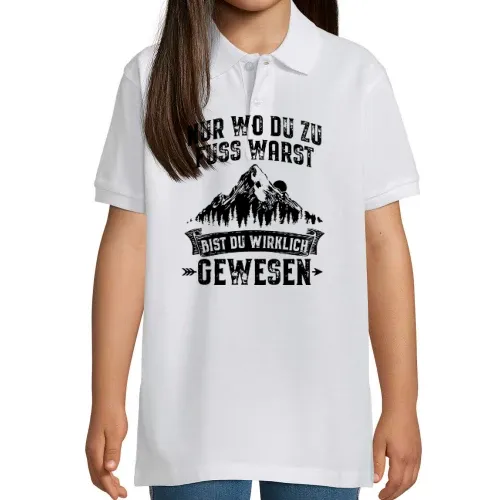 Wandern Spruch Wanderer Hiking Outdoor Wanderweg Polo Kinder Perfect
