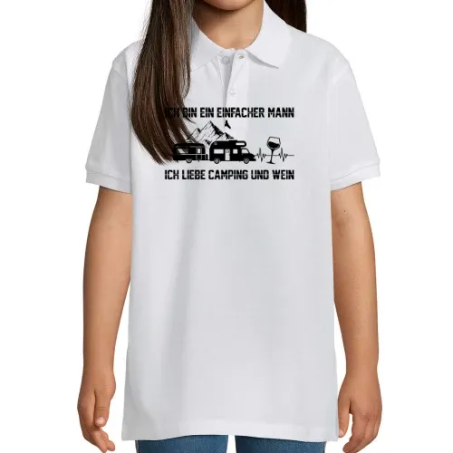 Wein Camping Herzschlag Weintrinker Weinliebhaber Polo Kinder Perfect