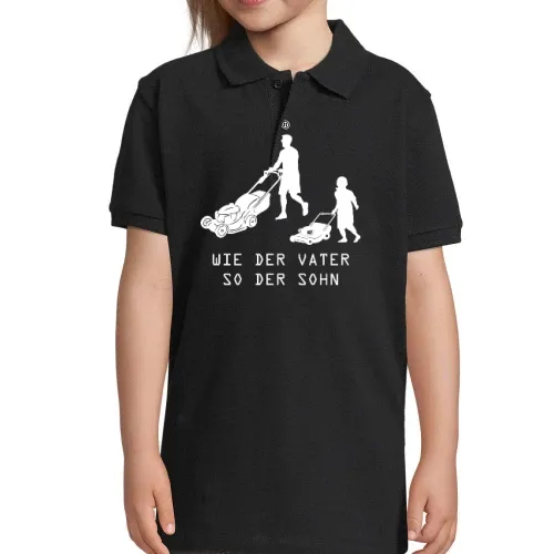 Wie der Vater So Der Sohn Rasen Mähen Gartenarbeit Polo