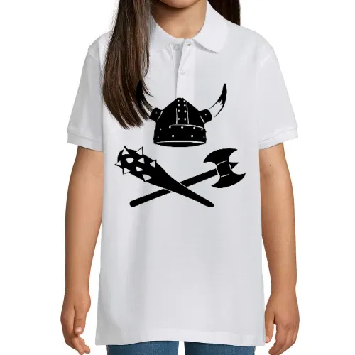 Wikingerhelm mit Axt und Keule Kinder Polo