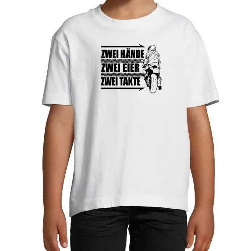 125er Rennmaschine Zwei Hände Zwei Eier Zwei Takte T-Shirt