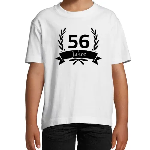 56 Geburtstag im Lorbeerkranz Kinder T-Shirt