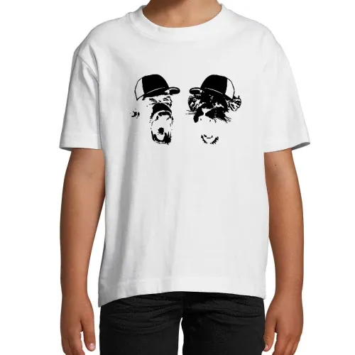Affe und Löwe mit Basecap Kinder T-Shirt