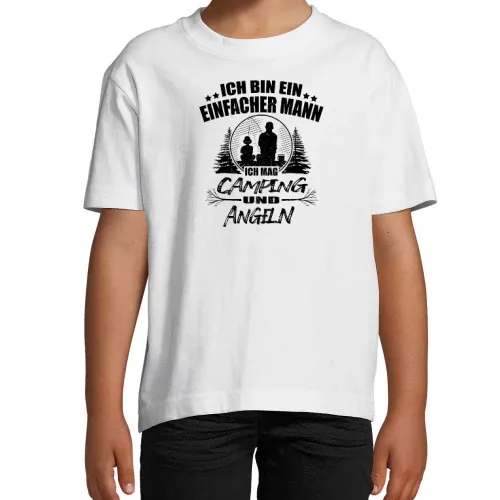 Angler Camping Camper Angeln Einfacher Mann Spruch T-Shirt Kinder Imperial