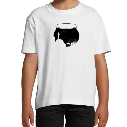 Angler im Goldfisch Glas Angeln Fischer Geschenk T-Shirt Kinder Imperial