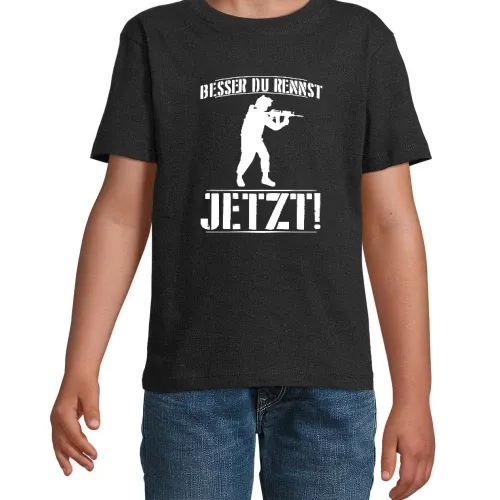 Besser Du Rennst Jetzt! - Soldatin Einsatz Motiv T-Shirt Kinder Imperial