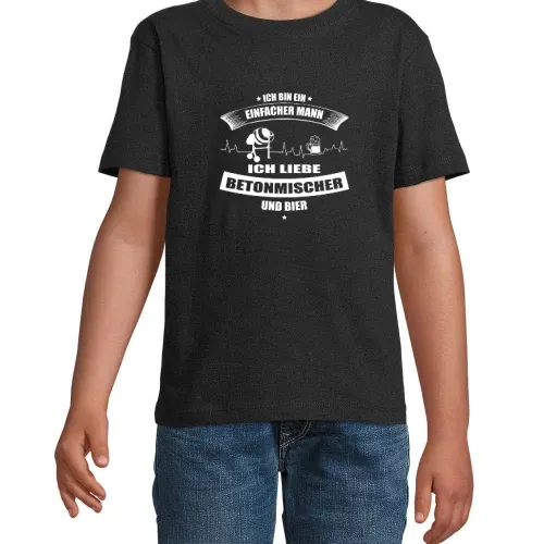 Betonmischer und Bier Einfacher Mann Betoniert Kinder T-Shirt