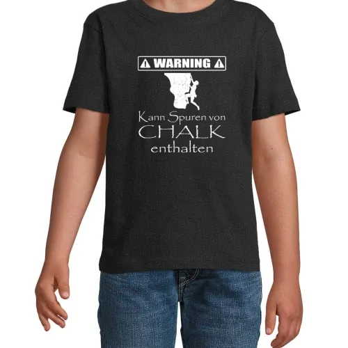 Bouldern Magnesium Chalk Warning Kletterer Spruch T-Shirt Kinder Imperial