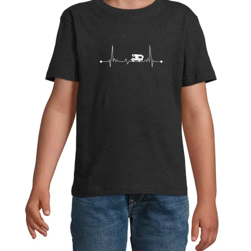 Camping Wohnmobil EKG Alkoven Herzschlag Camper Kinder T-Shirt