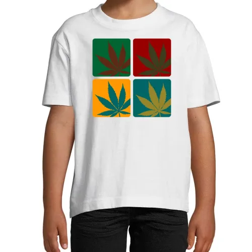 Cannabisblatt Warhol T-Shirt Kinder Imperial
