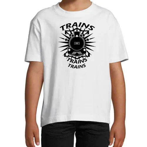 Dampflok Eisenbahner Zug Trains Kinder T-Shirt