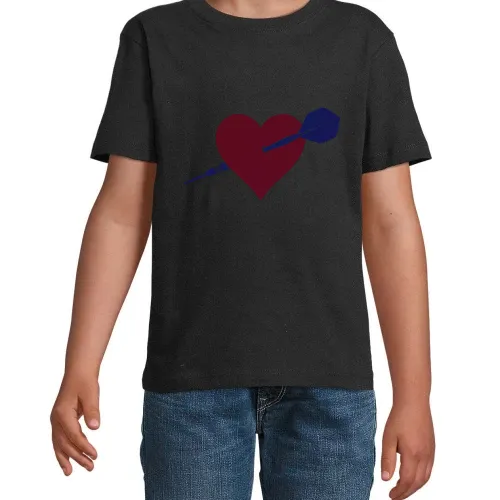 Dartpfeil durch Herz T-Shirt Kinder Imperial