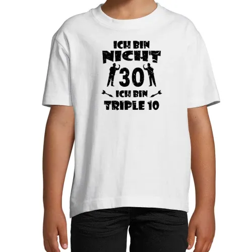 Dartspieler 30 Geburtstag Triple 10 Dart Geschenk T-Shirt Kinder Imperial