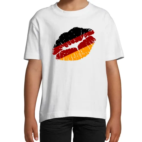Deutschland Kussmundabdruck T-Shirt Kinder Imperial