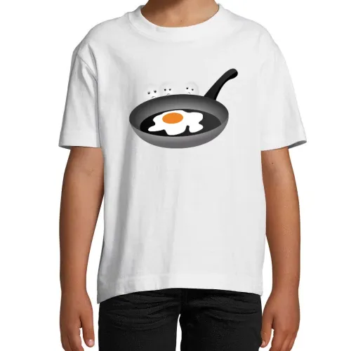 Drei Eier schauen Spiegelei Kinder T-Shirt Drei Eier schauen Spiegelei T-Shirt