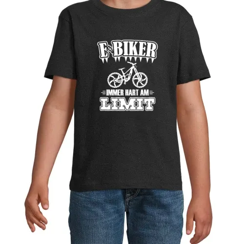 E-Biker Hart Am Limit EBike EMTB Mountainbiker Kinder T-Shirt E-Biker Hart Am Limit EBike EMTB Mountainbiker T-Shirt