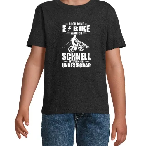 E-Biker Schnell Unbesiegbar Mountainbike Ebike MTB T-Shirt Kinder Imperial