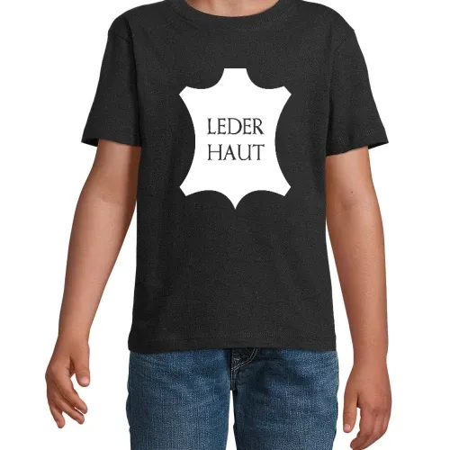 Echt Leder Lederhaut Emblem T-Shirt