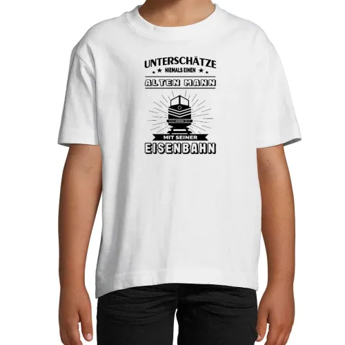 Eisenbahn Rentner Zug Rente Alter Mann Spruch Lok Kinder T-Shirt