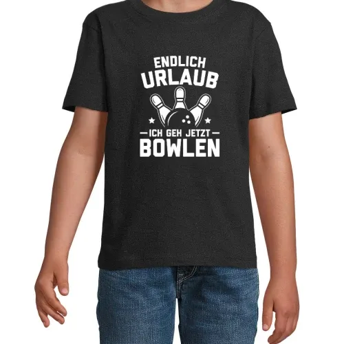 Endlich Urlaub Ich Geh Bowlen Bowling Bowlingbahn T-Shirt Kinder Imperial