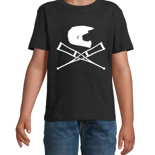Endurohelm mit Krücken Kinder T-Shirt