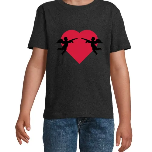 Engel vor Herz mit Gewehr T-Shirt