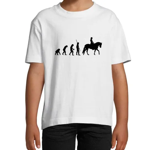 Evolution Pferd Frau Kinder T-Shirt