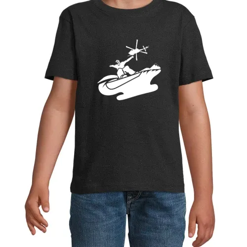 Extreme Snowboarder Hubschrauber Helicoptersprung T-Shirt Kinder Imperial