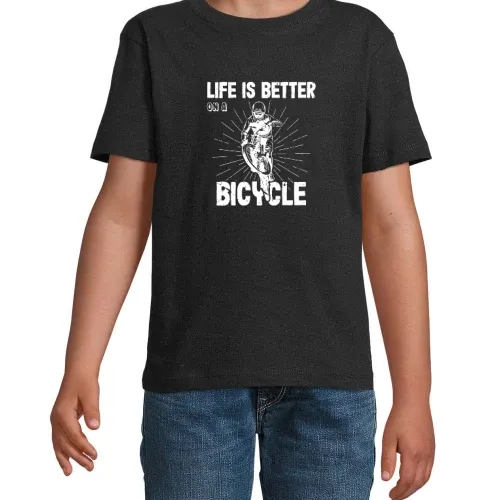 Fahrrad Fahrradfahren MTB Bike Life is Bicycle T-Shirt Kinder Imperial