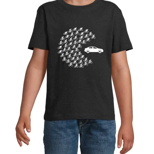 Fahrrad frisst Auto Kinder T-Shirt Fahrrad frisst Auto T-Shirt