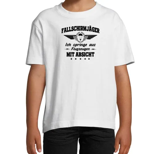 Falli Absicht - Fallschirmjäger Springt Spruch Kinder T-Shirt