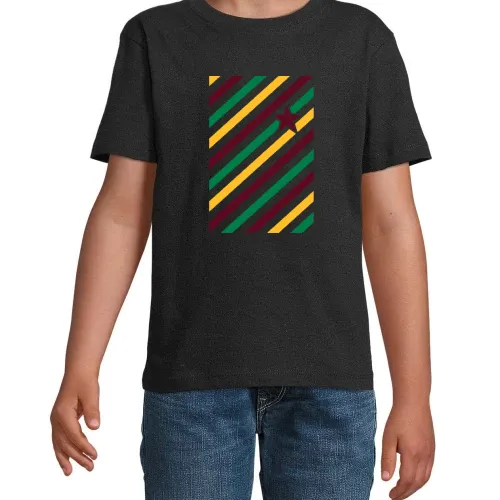 Farbspiel in diagonalen Streifen und Stern Kinder T-Shirt Farbspiel in diagonalen Streifen und Stern T-Shirt