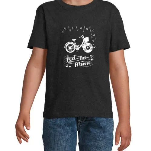 Feel The Music Fahrrad mit Vinyl Schallplatte T-Shirt Kinder Imperial