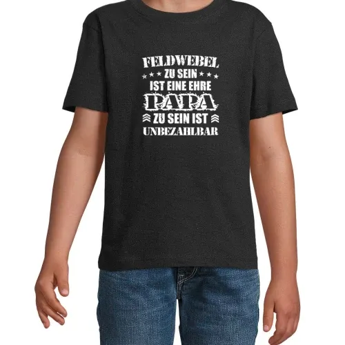 Feldwebel Papa Bundeswehr Unteroffizier Vater BW Kinder T-Shirt Feldwebel Papa Bundeswehr Unteroffizier Vater BW T-Shirt