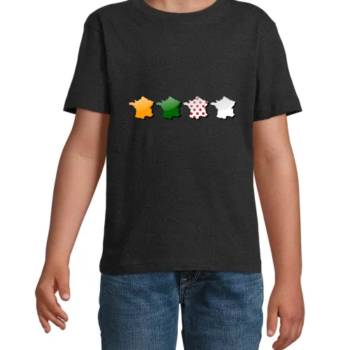 Frankreich in Farben der Tour Trikots Kinder T-Shirt Frankreich in Farben der Tour Trikots T-Shirt