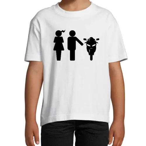 Frau Mann Motorrad T-Shirt
