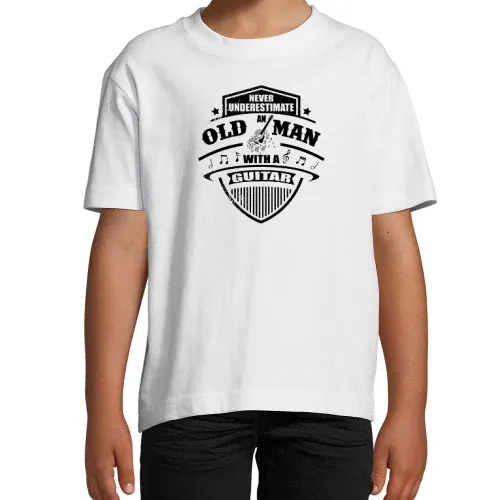 Gitarrist Old Man Gitarren Spieler Gitarrenlehrer Kinder T-Shirt