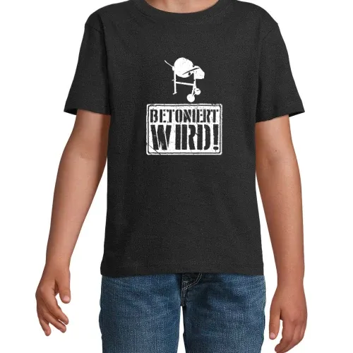 Hausbau Betoniert Wird Handwerker Betonmischer Kinder T-Shirt