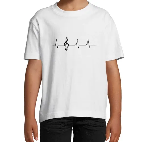 Herzschlag Notenschlüssel Kinder T-Shirt