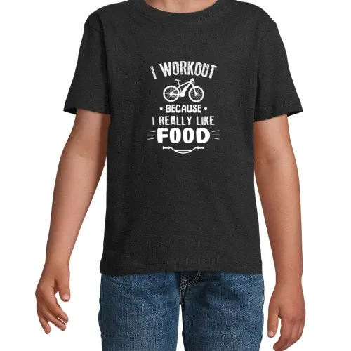 I Workout Because I Like Food Ebiker E-Bike T-Shirt Kinder Imperial