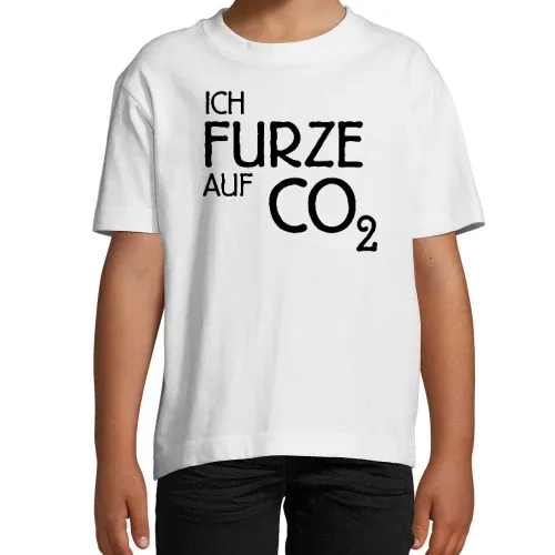 Ich Furze auf CO2 Kinder T-Shirt