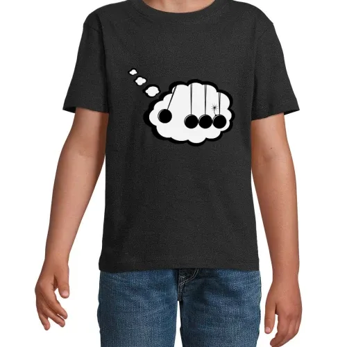 Kugelstoßpendel in Denkblase mit Bombe Comic T-Shirt