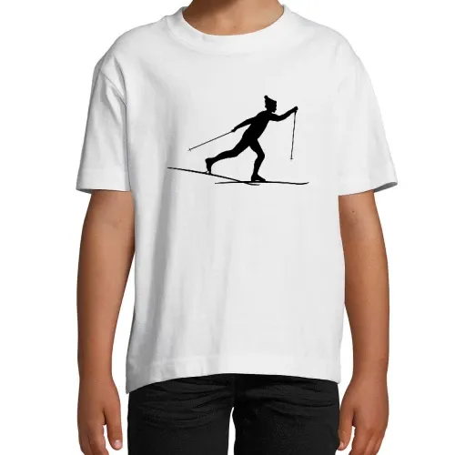Langlauf Skifahrer Langlauf Kinder T-Shirt Langlauf Skifahrer Langlauf T-Shirt