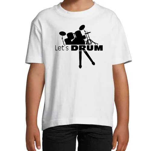 Lets Drum Schlagzeug mit Sticks Kinder T-Shirt