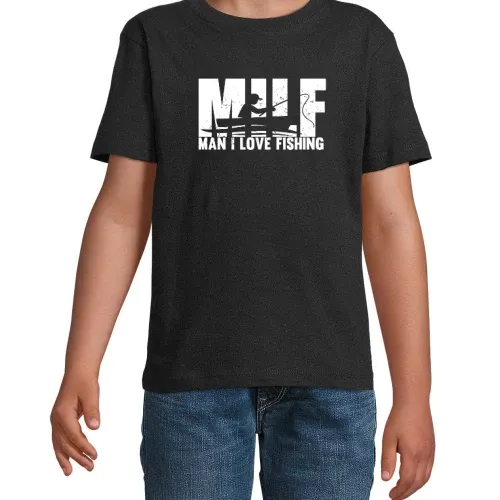 MILF Lustiges Angler Design Kinder T-Shirt