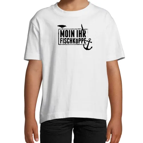 Moin Ihr Fischköppe Nordensee Geschenkidee T-Shirt Kinder Imperial